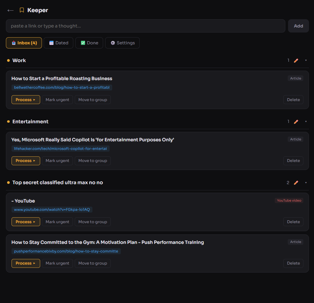 Keeper screen in Zalfol